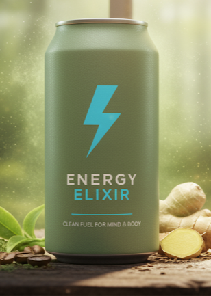 Energy Elixir Can - 100% Organic Energy Drink with Zero Sugar