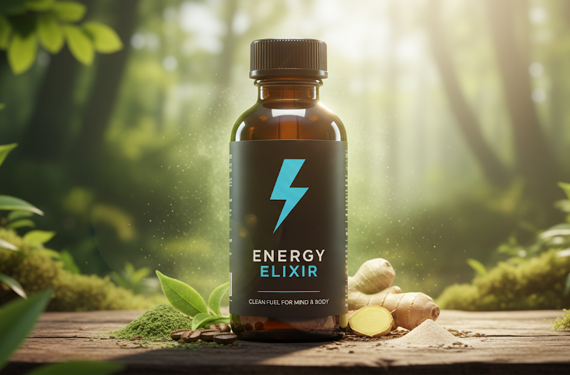 Energized professional enjoying Energy Elixir